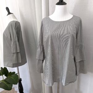 Como Vintage striped bell sleeve blouse